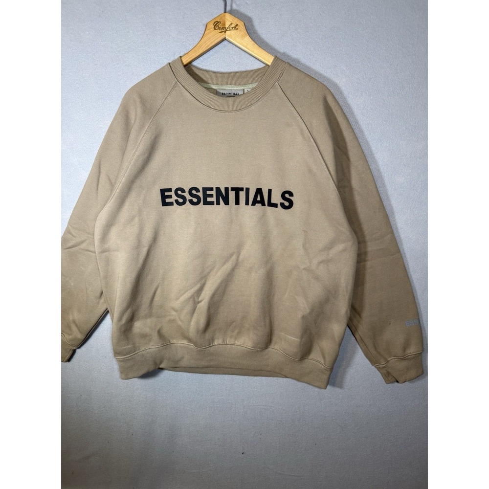Fear of God Essentials Crewneck Sweatshirt Mens Large Tan Relaxed Comfort
